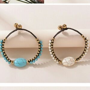 Beaded and Braided Howlite Bracelets